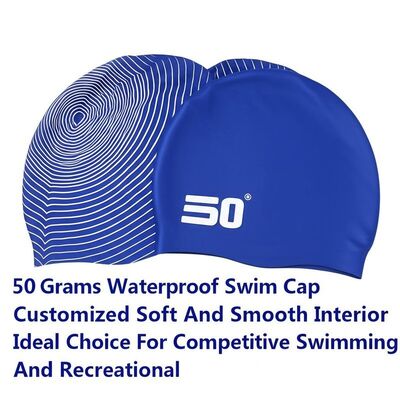 50 Grams Waterproof Swim Cap Customized Soft And Smooth Interior Ideal Choice For Competitive Swimming And Recreational